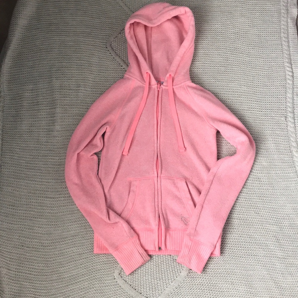 Pink zip up sweater
